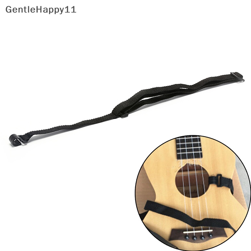 Gentlehappy 1pcs Adjustable Ukulele Strap Gitar Instrumen Pengait Aksesoris Gitar Hitam id