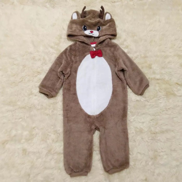 BAJU JUMPER SLEEPSUIT BULU KARAKTER H&M BABY KIDS ANAK BAYI COWOK LAKI LAKI CEWEK PEREMPUAN SIZE 4 6