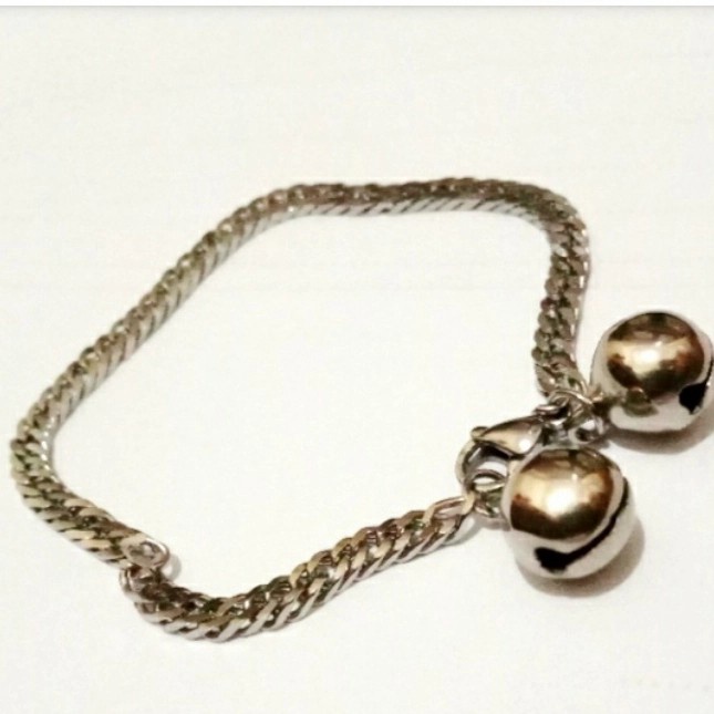 gelang kaki bayi kerincing nuri silver titanium