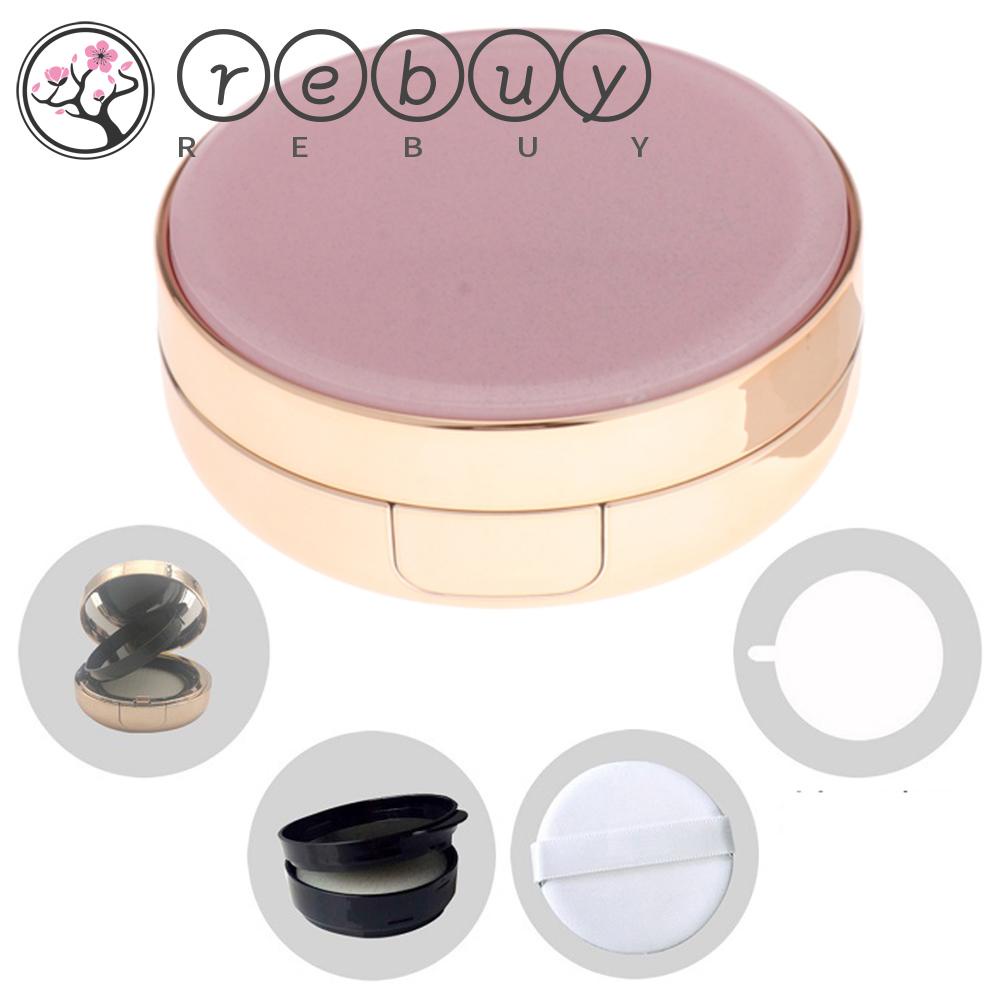 Rebuy Air Cushion Puff Box Portable Mini Kosong Pink Dengan Powder Puff Travel Kit Makeup Case Dengan Cermin