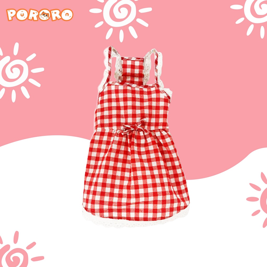 PORORO - Baju Kucing - Dress Kotak Bergaris