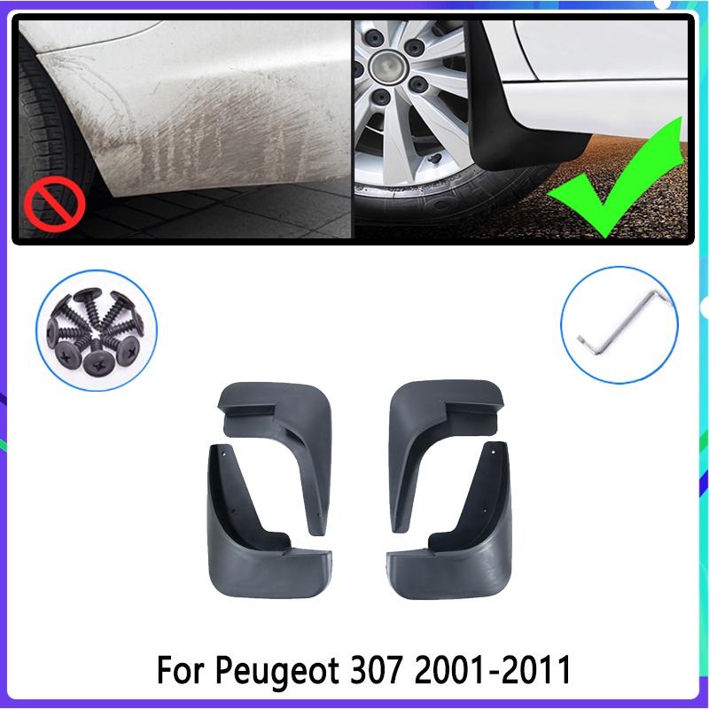 PEUGEOT 4pcs Flaps Lumpur Mobil Untuk Peugeot307 307sw 2001~2011 2003 2005 2006 2008 Mudguard Splash Guard Fender Mudflaps Aksesoris Mobil