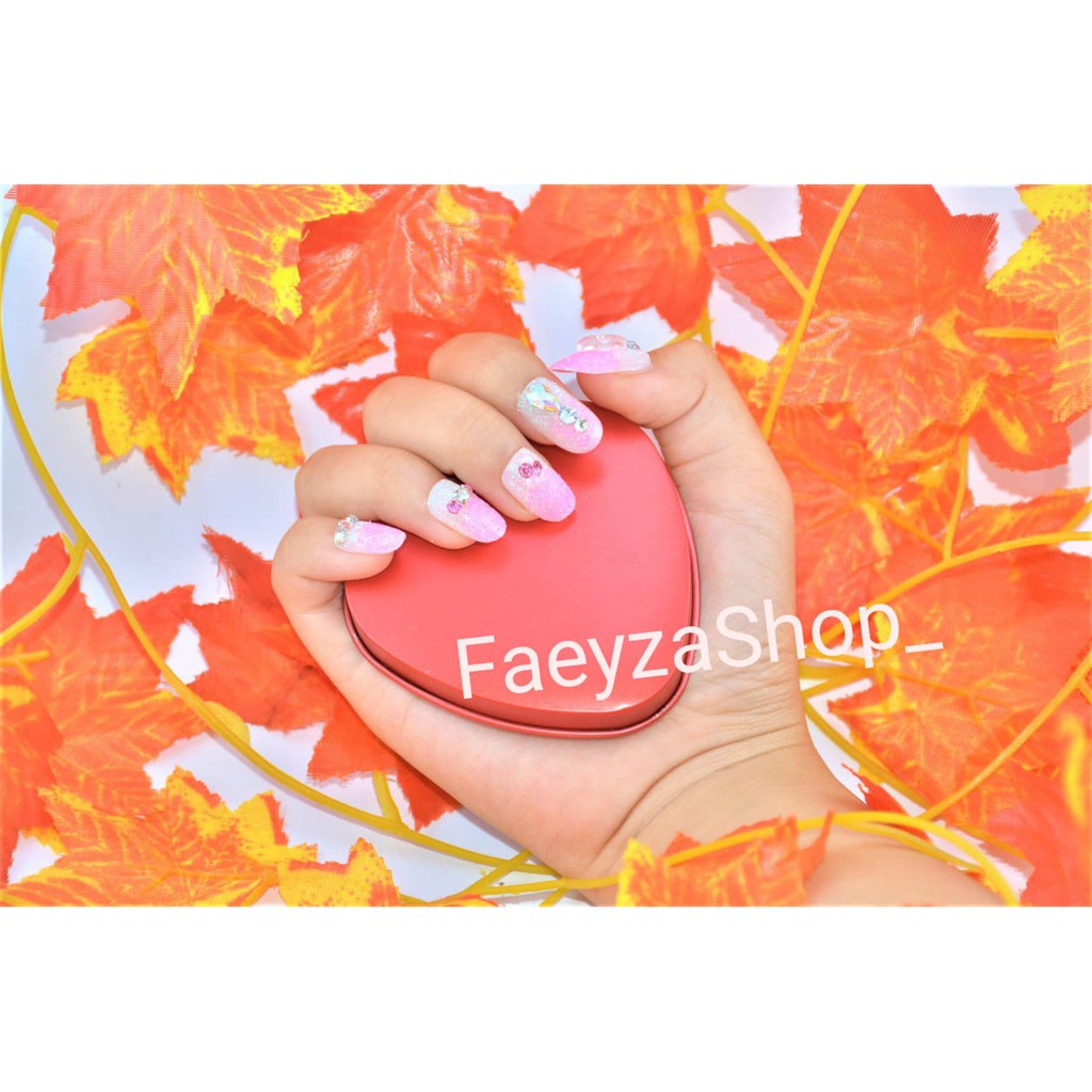 10pcs kuku palsu  handmade by FaeyzaShop_ Wedding Pengantin Fakenail Pesta PROMO