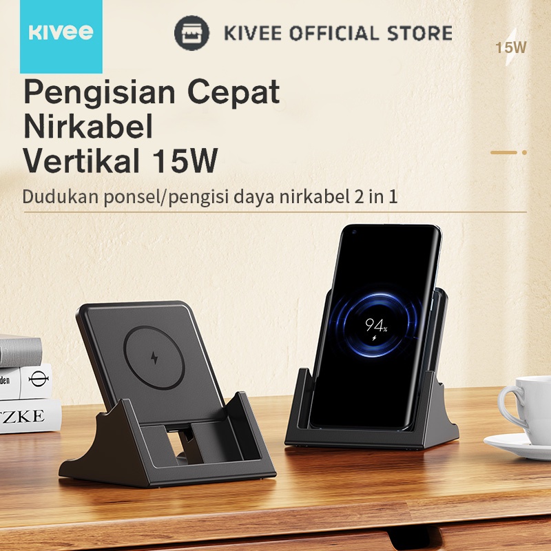 TERLARIS KIVEE Charger wireless fast charging 15W Qi Fast Charger Stand Dock For Samsung Xiaomi Huaw