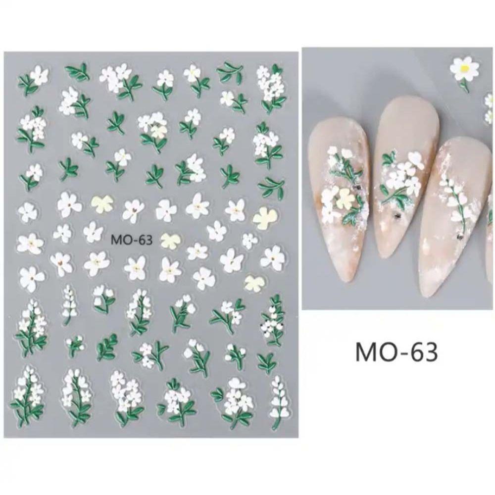 Mxbeauty Stiker Kuku Relief Bunga Ungu Stiker Hiasan Kuku Untuk Wanita