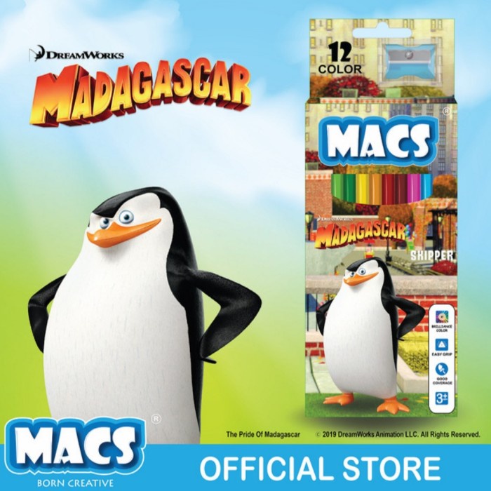 

MACS Pensil Gambar Madagascar 12 Warna