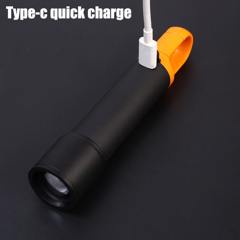 Senter LED Super Terang Multifungsi Senter Portabel USB Rechargeable Tahan Air Zoomable Hanging Torch Untuk Camping Outdoor