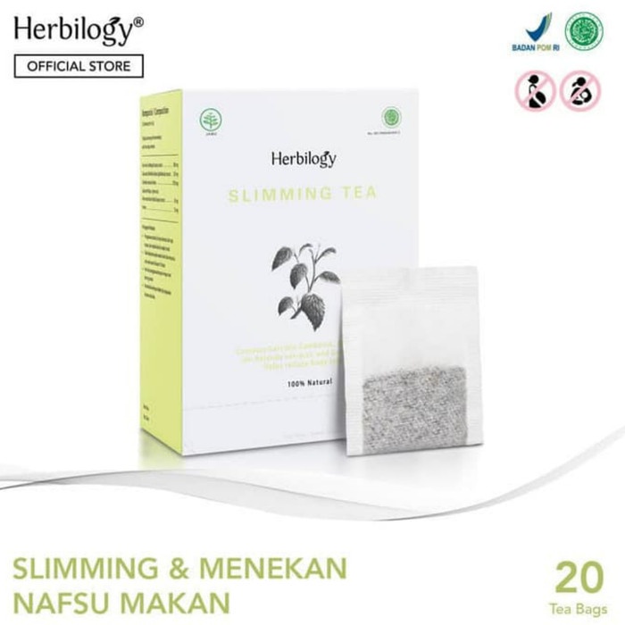 HERBILOGY Slimming Tea Teh Pelangsing 20 tea bags Penekan Nafsu Makan - August 2023