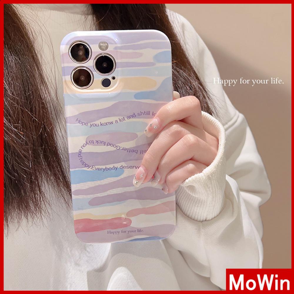 Case iPhone 14 Pro Max iPhone Case Krim Glossy Film Lembut TPU Shockproof Kamera Case Perlindungan Sederhana Tercoreng Awan Kompatibel dengan iPhone 13 Pro Max 12 Pro Max 11 Xr Xs Max 7 8
