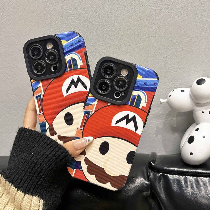 All New So Cute Love Mario Leather Soft Case IPhone 7 Plus 8 Plus X XS XR XS Max 11 13 12 14 PRO Max 14 Plus Phone Case Girl Girl Women's Fashion