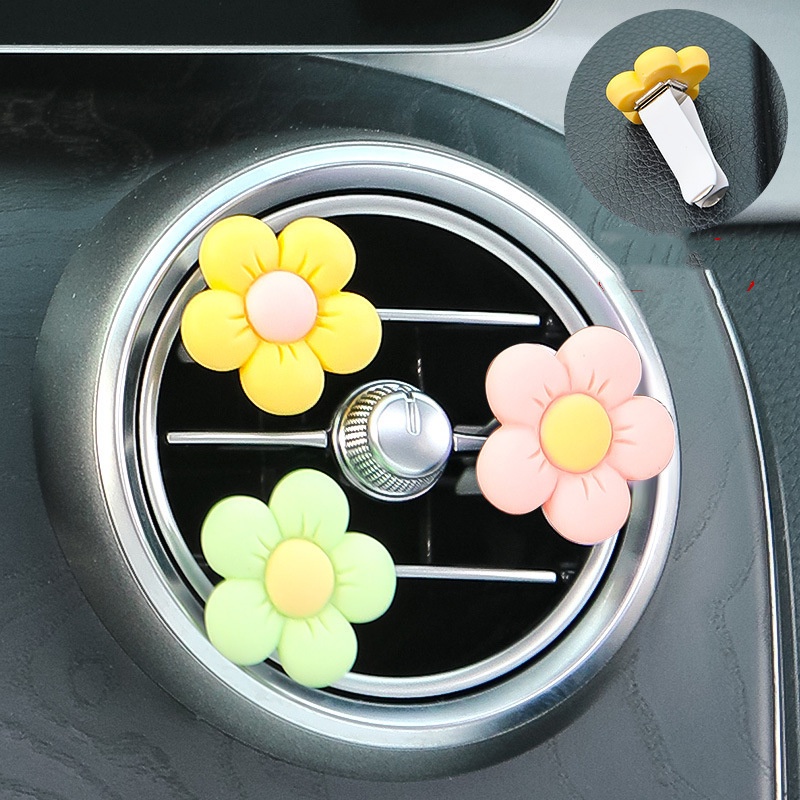 Klip Lubang Angin Outlet Mobil Jepit Ac Bunga Kecil/ Hiasan Interior Mobil Klip Parfum Aromaterapi/ Flower Decor Aksesoris Interior Auto