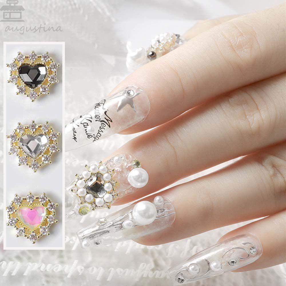 AUGUSTINA Agustina Cinta Nail Art Berlian Gaya Jepang Fashion Mewah Pesona Zirkon DIY Dekorasi Nail Art
