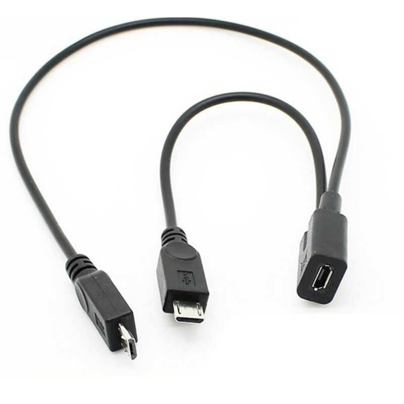 Cre Kabel Micro USB Splitter 1Female to 2Male Splitter Extension Charging Cord Stabilitas Sinyal Kawat Jalur Transmisi