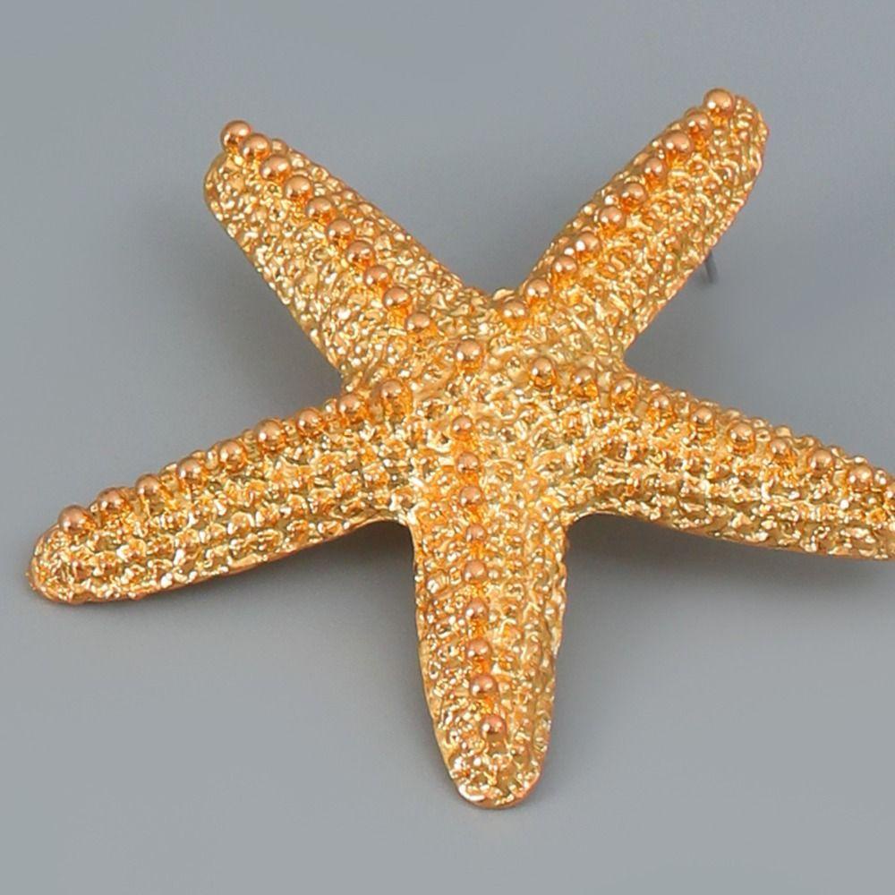 Anting LILY Starfish, Kalung Bintang Laut Musim Panas, Perhiasan Stud Telinga Emas Vintage Trendi2023 Untuk Pesta