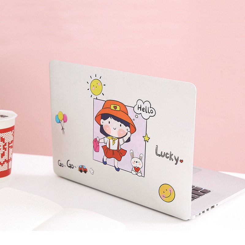 Stiker Case Travel Kartun Lucu PVC Transparan Tahan Air Berulang Kali Menempel Case Laptop Tanpa Jejak Stiker Besar
