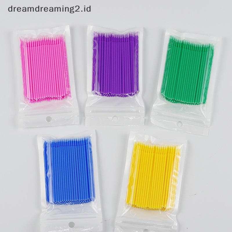 (drea) 50pcs Disposable Eyelash Extension Individu Penghapus Bulu Mata Aplikator Brushes //