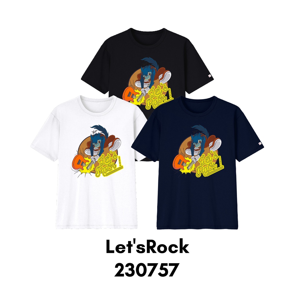 Baju Kaos Music Size Bayi Sampai Dewasa Seri Let's Rock Bahan Katun Combed 30s