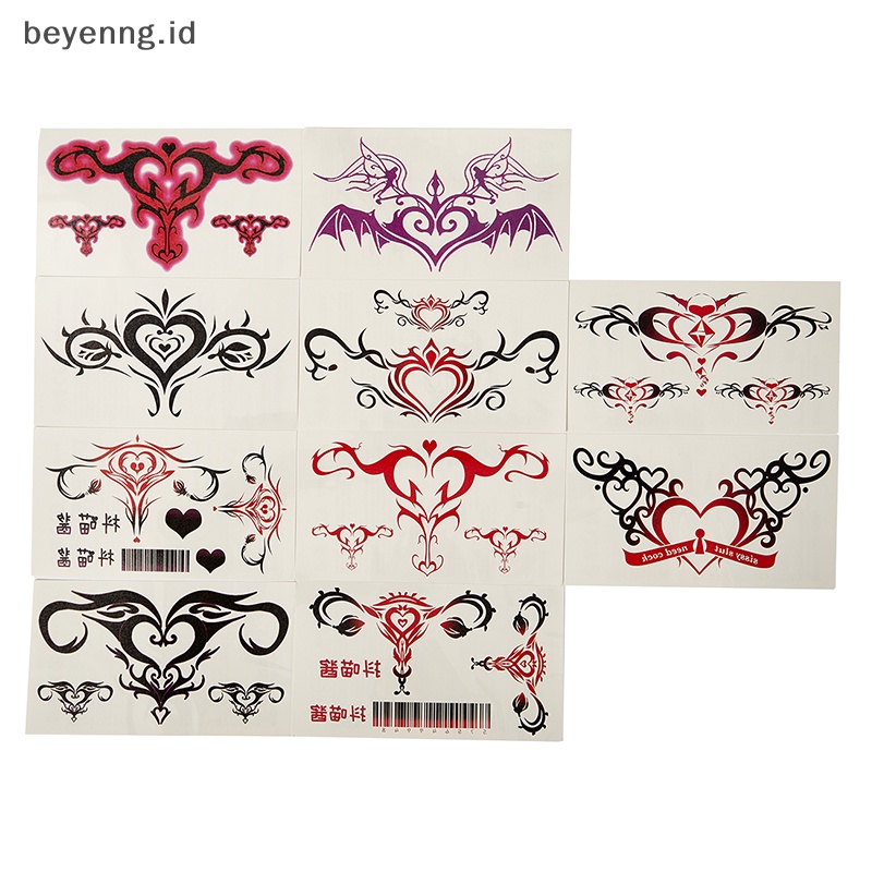 Beyen 10/20pcs Tato Sex Tato Temporer Tahan Air Rahim Tato Palsu Stiker ID