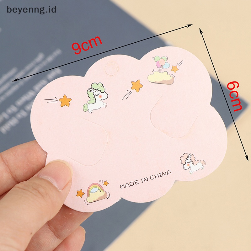 Beyen 50Pcs Klip Rambut Kartu Jepit Rambut Krafts Kertas Bentuk Awan Display Kemasan Tag ID