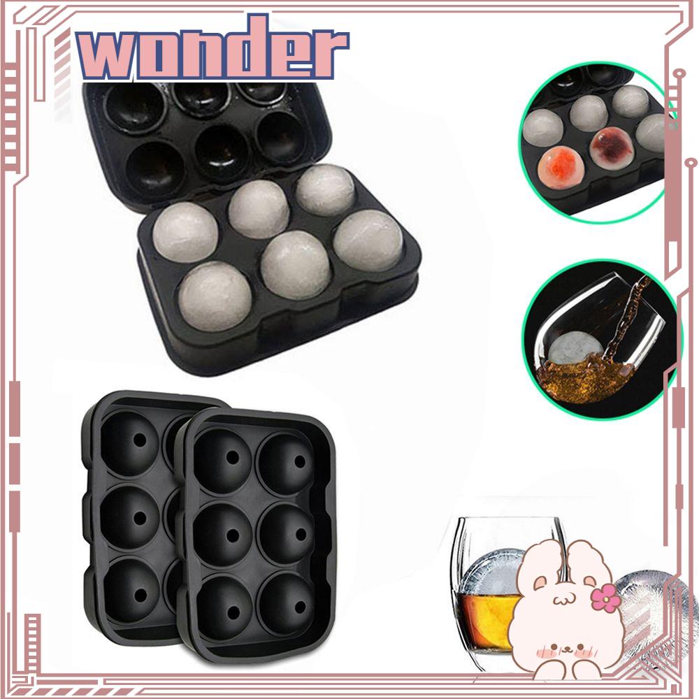 WONDER Wonder4 /6 Grids Ice Ball Cube Tray Cetakan Silikon Coktails Whisky Coklat