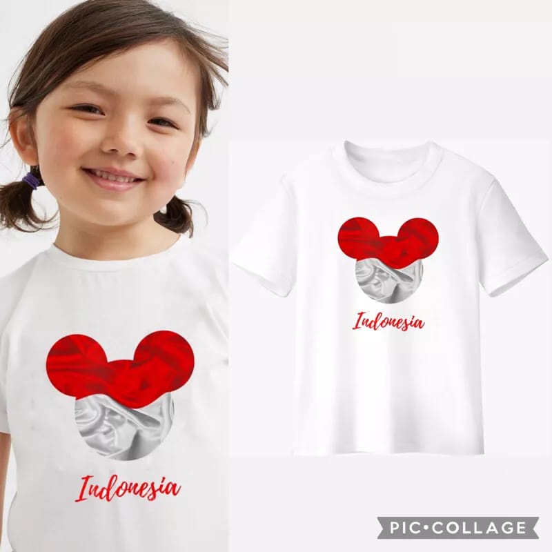 Plazababyku Kaos Anak MK-EY MOUSE Merah Putih Kemerdekaan / Kaos Mickey Mouse Anak / HUT RI 78TH kaos anak laki laki Perempuan/Kaos anak distro lokal bahan premium // atasan anak unisex