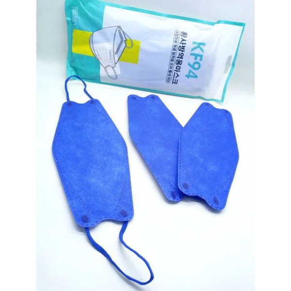 KF94 Face Mask Masker Wajah Perlindungan Terhadap Virus dan Bakteri Warna Biru BCA isi 10 PCS