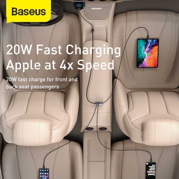 BASEUS Extension Car Charger Fast Charging PD PPS Share Together ORI