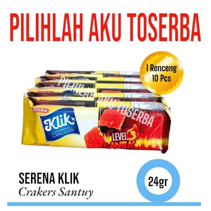 Biskuit Serena KLIK crackers level SANTUY - ( HARGA 1 DUS isi 12  )