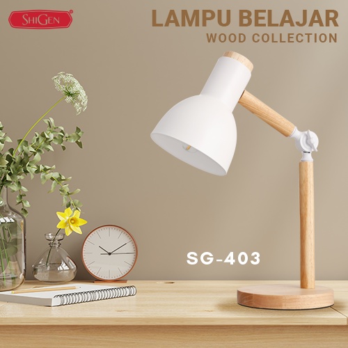 Lampu Baca LED Meja Belajar Model Klasik Nordic Wood Collection MAX Daya 40W