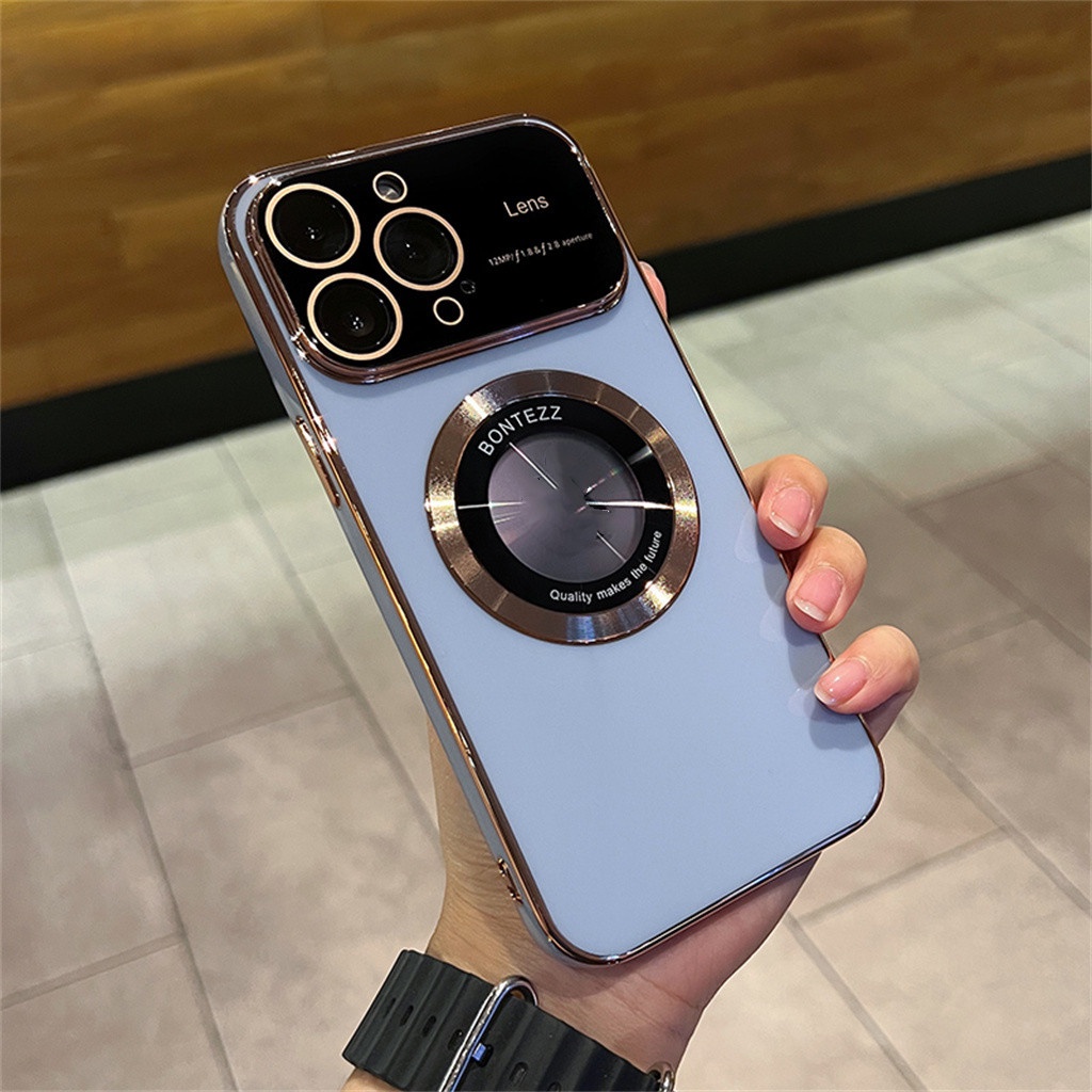 Cincin Magnetik Logam case iPhone 14 Pro Max14 plus case Iphone12 13 Pro Max Dengan Kamera Perlindungan Lensa TPU shock protection electroplating Cakupan Penuh soft case
