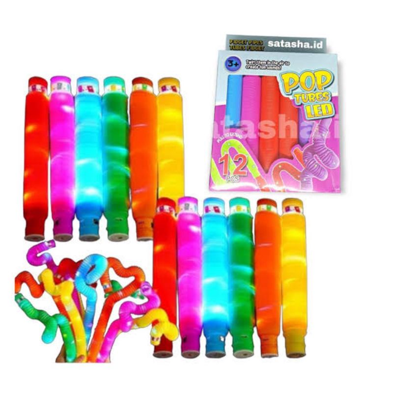 Mainan Viral Pipa LED / Light UP Pop Tubes / Pop Pipes Mainan Anak Lampu Stick Pipa Selang