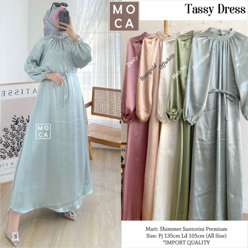 TASSY DRESS ORI MOCA | Ld105 Shimmer Santorini Premium