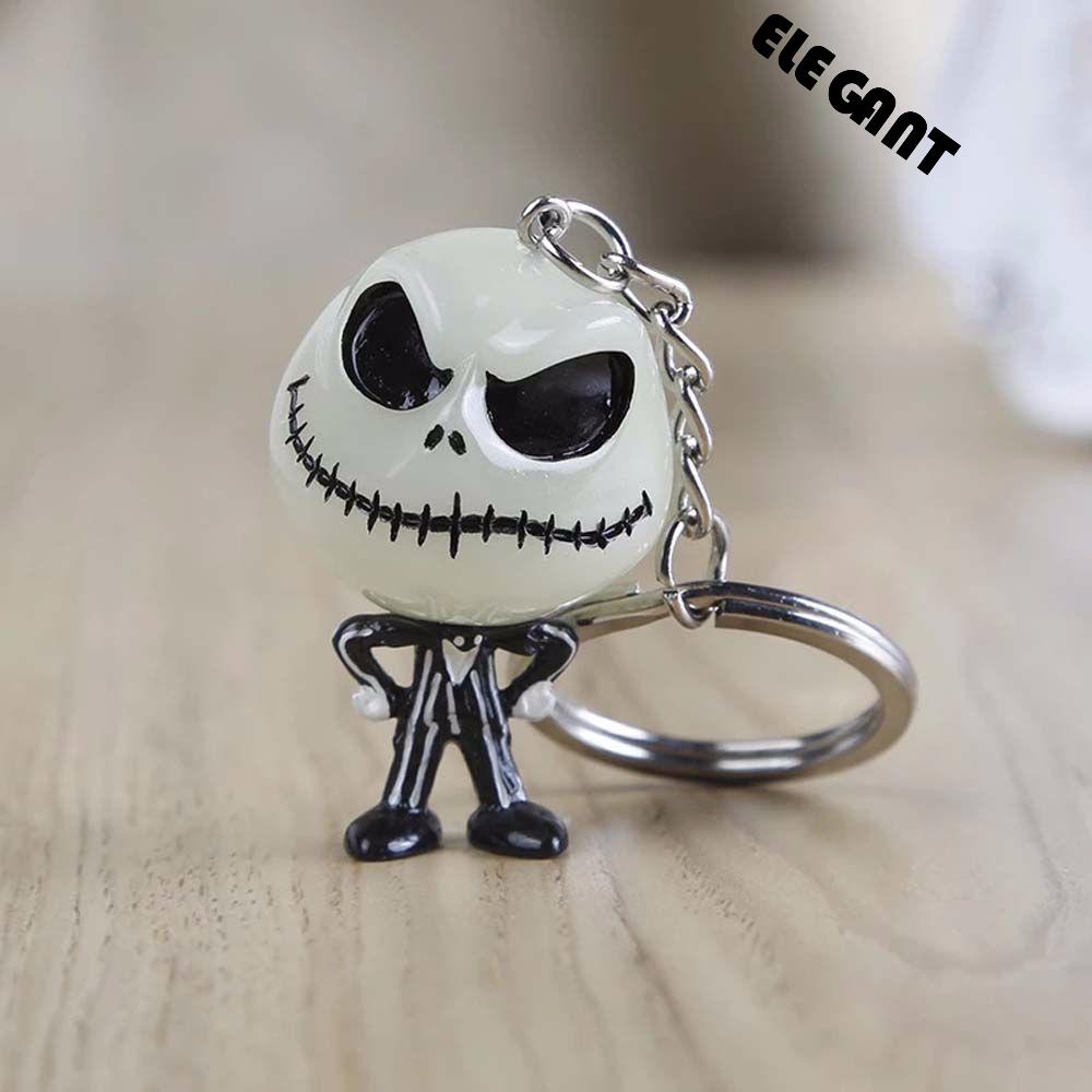 【 ELEGANT 】 Gantungan Kunci Ghost Kartun Skeleton Liontin Tempat Kunci Skeleton Keyiing Skull Keychain