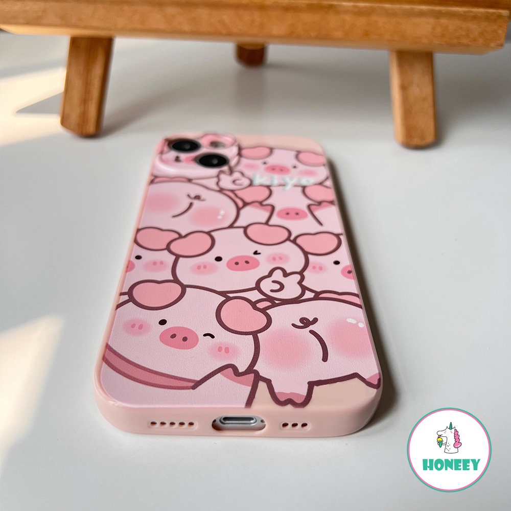 Ins Lucu Pink Piggy Phone Case Kompatibel Untuk iPhone 14 Pro Max12 13 Pro Case iPhone 11 Pro Max Lembut TPU Shockproof Back Cover