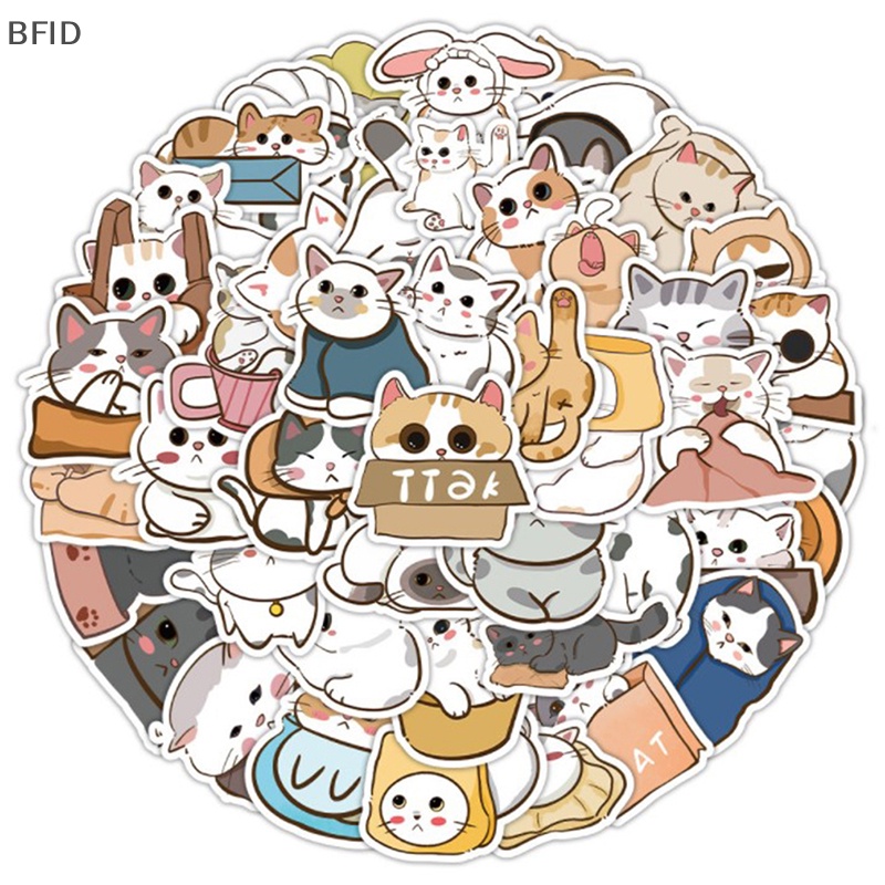 [BFID] 60pcs Kawaii Cats Lucu Kartun Stiker Mainan Untuk Untuk Anak-Anak Notebook Telepon Laptop Bagasi Gitar Sepeda DIY Decals Dekorasi [ID]