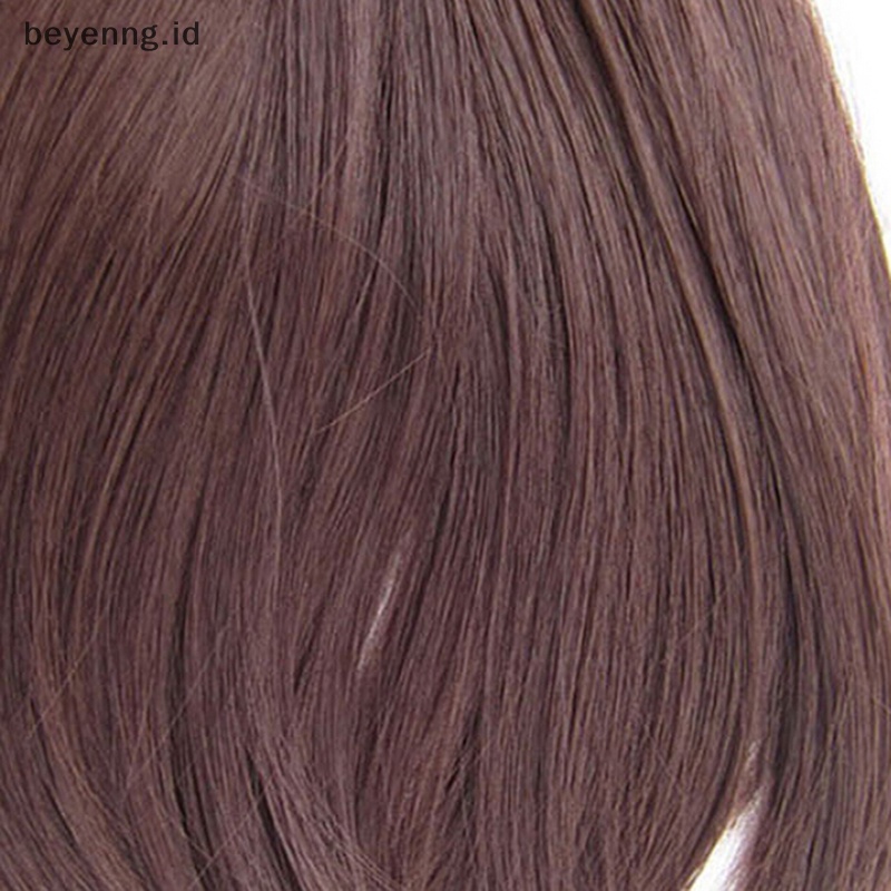 Ghinaeyen pendek depan rapi poni clip bang fringe hairpiece extension lurus sintetis dalika