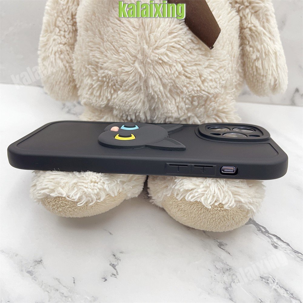 Casing Silikon Lembut Untuk iPhone 11Pro 13 Pro Max12 11 Pro Max7/8 X XS Max XR 7Plus 8Plus Casing 3D Kucing Penutup Belakang Beludru Di Dalam