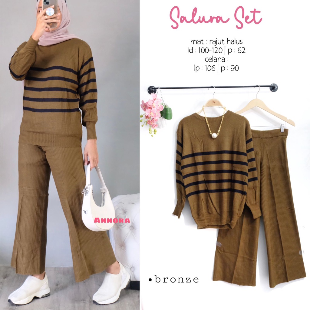 Pakaian Baju Busana Wanita SALURA SET by ANNORA 25/06 AS E58