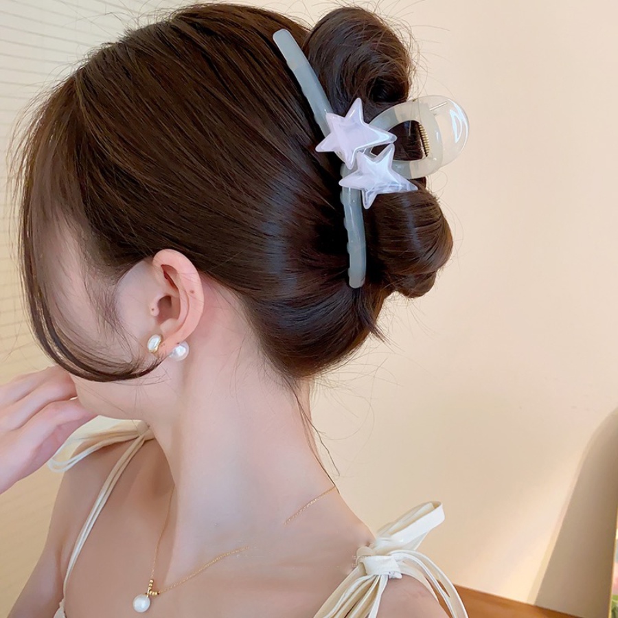 Korean Acrylic Five-pointed Star Hair Clip Woman Versatile Hairpin Ponytail Clip Hair Accessories