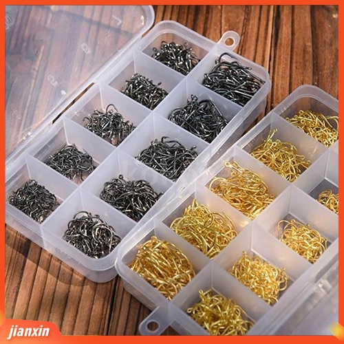 (In Stock) 500pcs Fish Jig Hooks Dengan Lubang Kail Pancing Tackle Box Carbon Steel Fishhook