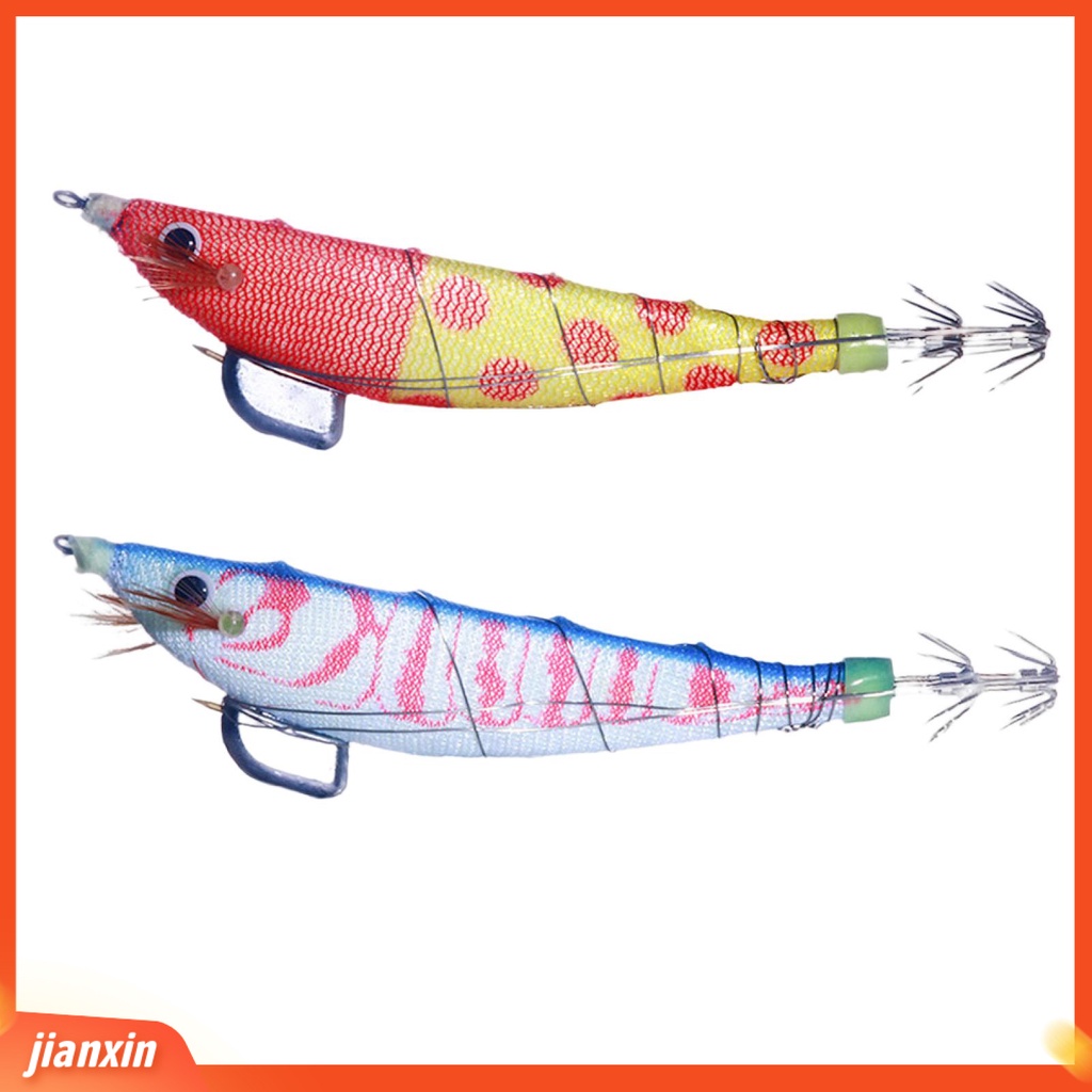 (In Stock) Umpan Umpan Pancing Dengan Kait Cumi-Cumi Simulasi 3D Fisheye 12cm /14.3g Luminous Udang Umpan Jigging Memancing Umpan Fishing Tackle