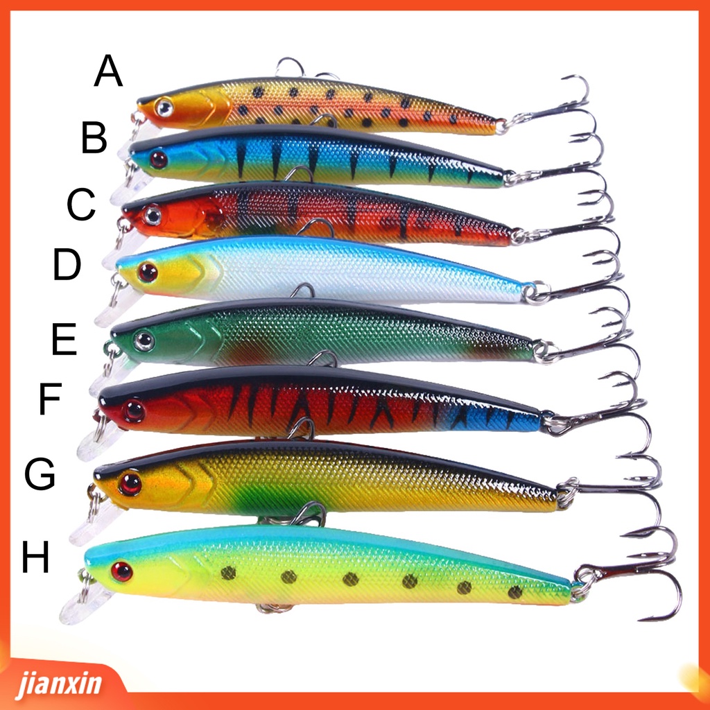 (In Stock) 9.5CM /8.2G Umpan Pancing Simulasi Kulit Hidup Warna Cerah 3D Fisheyes Tajam Kait Efisien Universal Lidah Panjang Ikan Kecil Buatan Umpan Keras Alat Pancing