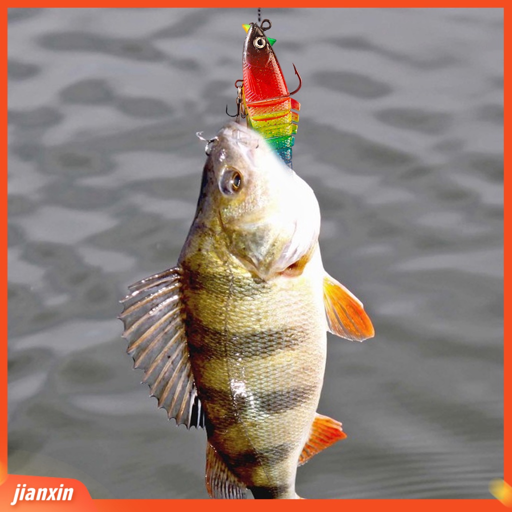 (In Stock) 9cm17g Umpan Pancing 3D Fisheye Tajam Kait Meningkatkan Laju Ikan Desain Simulasi Tahan Lama Warna-Warni Bersambung Realistis Multi Bagian Umpan Lembut Umpan Pancing