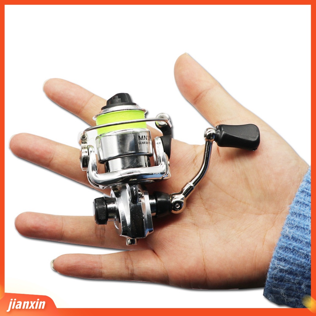 (In Stock) Gulungan Pancing Mini Kekuatan Tinggi Lempar Stabilitas Anti-bombing Angling Metal 100type Spinning Reel Dengan Garis Memancing Luar Ruangan