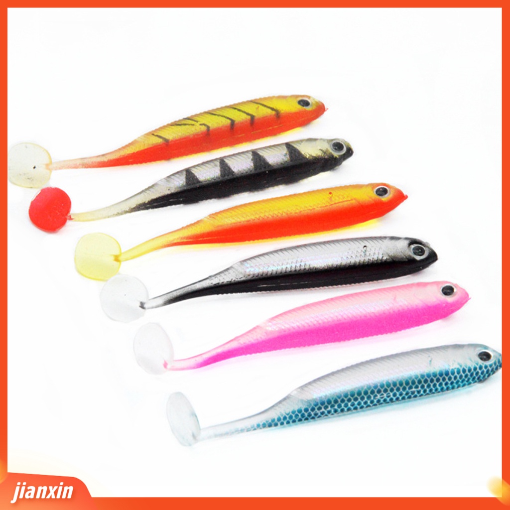 (In Stock) 4 Pcs Umpan Pancing Simulasi Realistis Mata Ikan Buatan Tangan Anti Putus Angling PVC T Ekor Berongga Umpan Pancing Aksesoris