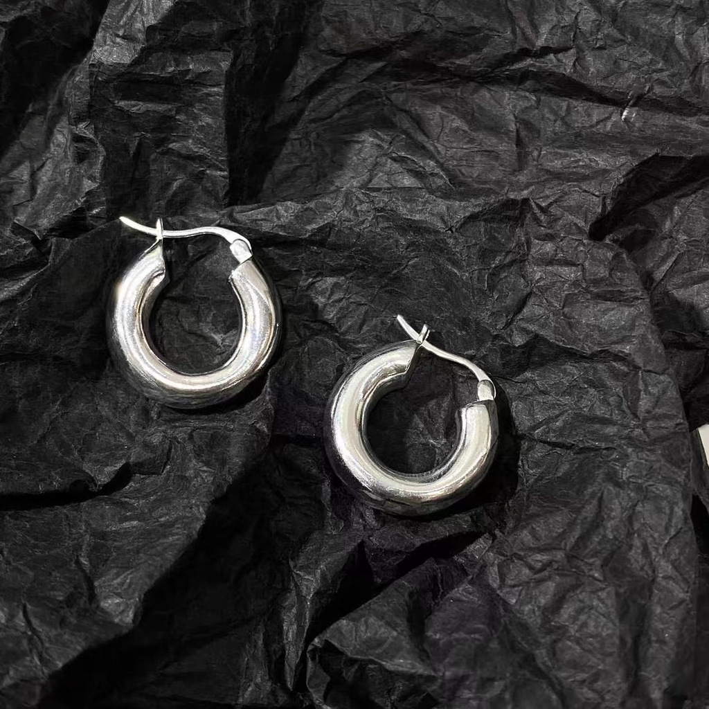 Anting Bulat Minimalis Prancis