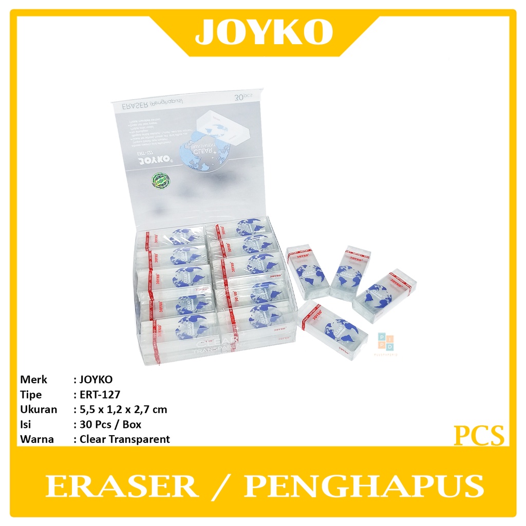 

JOYKO - Penghapus Pensil ERT-127 - Eraser Clear Transparent - Pcs