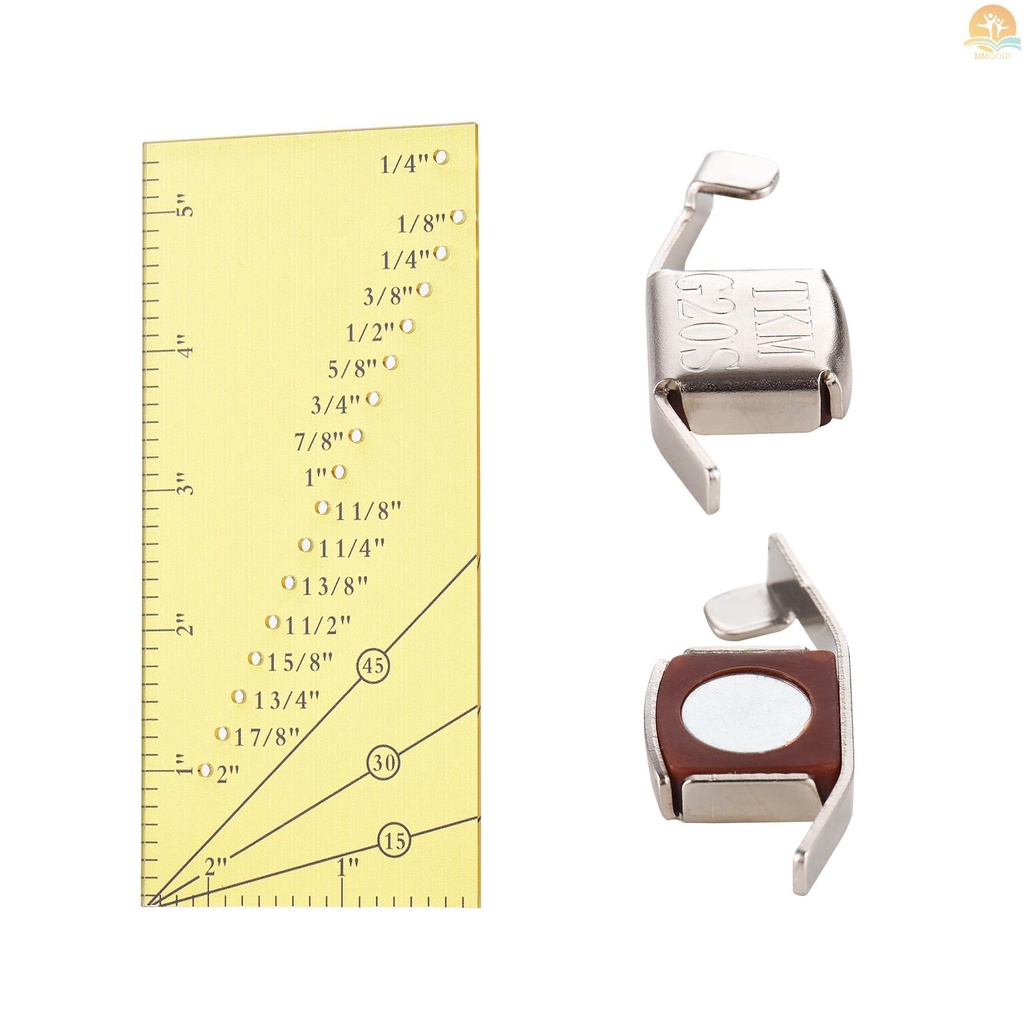 In Stock Penggaris Tuntas Jahitan Dan 2pemandu Jahitan Magnetik Untuk Mesin Jahit1Per8&quot; Sampai 2&quot; Garis Lurus Hems Penggaris Jahit Untuk Pengukur Jahitan Dengan Titik Pivot 1per4&quot; Dan Lis 45derajat L