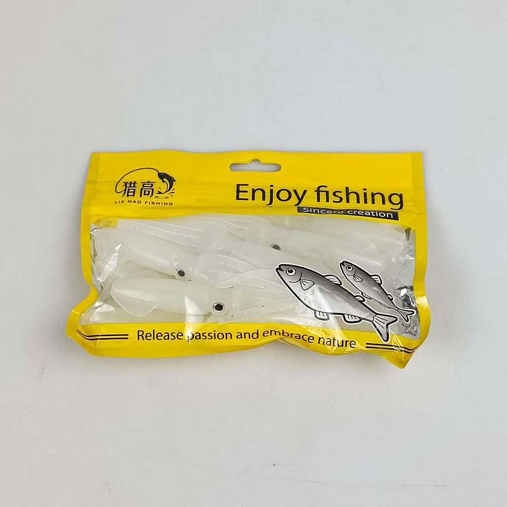 Umpan Pancing Bentuk Cumi Luminous Squid Soft Bait Lure 10 PCS