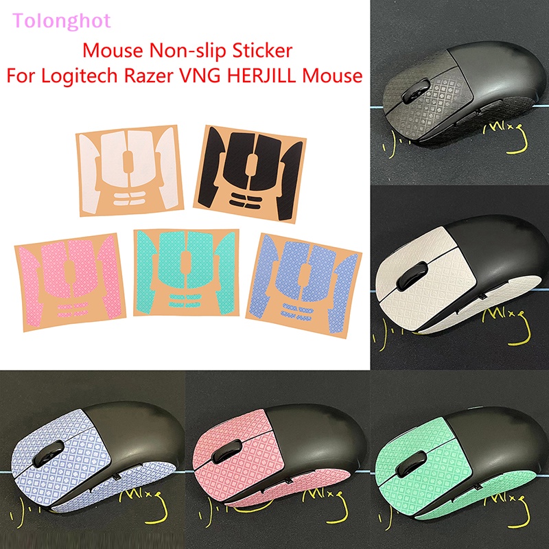 Tolonghot&gt; 1Set Mouse Stiker Non-slip Untuk Logitech Razer VNG HERJILL AJ199 Darmoshark Mouse Skin Suck Sweat Side Grip Pad well